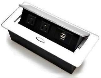 Mulin Electric Pop Up Powerlet Box para mesas de conferência Mesas e sofás - 2 USB e 2 AC Power US