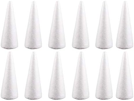 Pretyzoom Home Decor 12pcs 10 cm de espuma branca cone de diy crianças acessórios de cone artesanal
