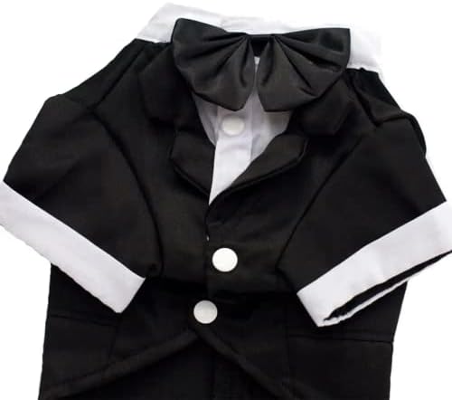 Bebefish Pets Black Caskets Terne para cães com puplo de cachorro-puplo preto Camisa formal camisa Tuxedo