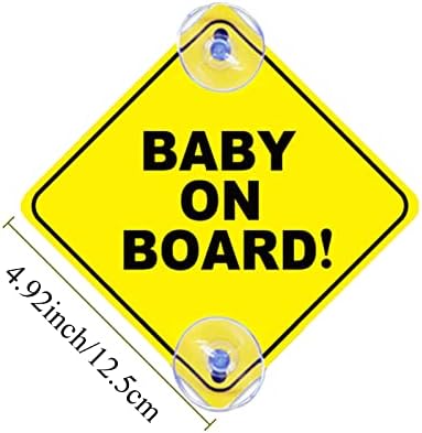 2pcs bebê a bordo de sinais - Copas de sucção - crianças a bordo adesivo de carro - bebê impermeável a bordo acessórios