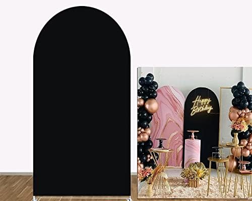Capa de cenário de arco preto de dupla face para festa de aniversário de festas de casamento decorações de