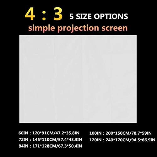 PBKinkm 4: 3 portátil dobra 100 na tela de projeção de parede de tecido para a tela do projetor de home