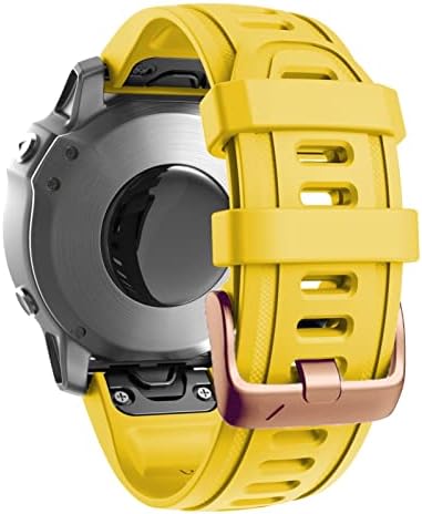 Cysue 20mm Sport Silicone Watch Band para Garmin Fenix ​​6x 6 6s Pro 5x 5s Plus Rose Gold Buckle EasyFit