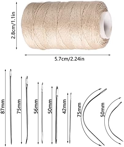 5 rolos fios de tecelagem de cabelo, fios de costura com 7 peças C/J/I Agulhas em forma de costura de fios