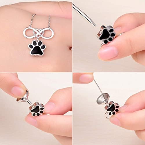 925 Sterling Silver Pet Pinging Pinging for Ashes Dog Pet Patw Print - Urns Cremation Jewelry Memorial