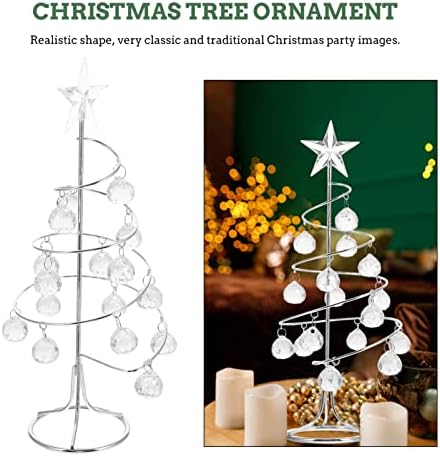 Mesa de árvore de Natal Toppers de mesa de Natal Treça de Natal Ornamento com bolas de cristal Mini, árvore