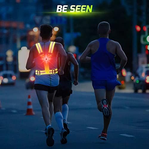 Greerride Light Up Running Collect - colete leve e colete de corrida reflexivo para corredores, caminhada noturna