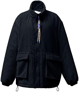 Jaquetas para mulheres zíper de zíper de gola de veludo de gorro de veludo com bolso com um cardigã
