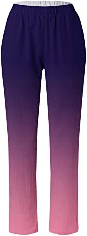 Calças de perna larga para mulheres, calças de marmolha completa da moda de comprimento completo, treino de bolso