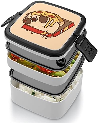 Puglie Pizza Double Cayer Bento Box Meal Reckers com alça portátil para trabalho de escritório