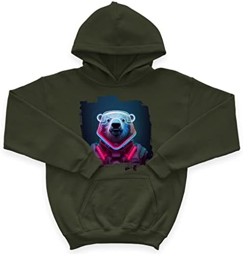 Polar Bear Face Kids Sponge Fleece Hoodie - Sci Fi Kids 'Hoodie - capuz impresso para crianças