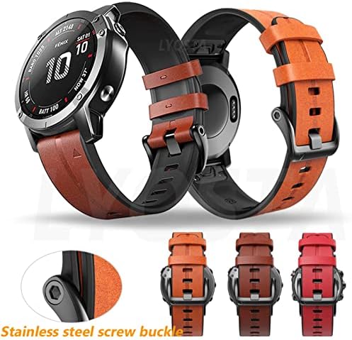 Hwgo Leather Watch Band for Garmin Fenix ​​5/5x/5s mais 6/6x/6s Pro 945 935 3 hr D2 Smart Bracelet 22 26mm
