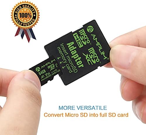 Cartão de Micro SD Amplim 64 GB, Memória MicroSD extrema de alta velocidade mais adaptadora,