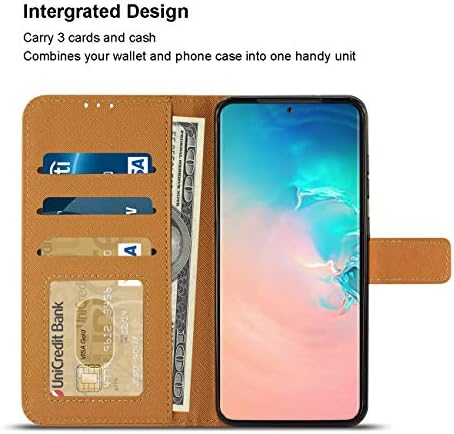 Reiko -Samsung Galaxy S20+ 3 em 1 Caixa de carteira -marrom