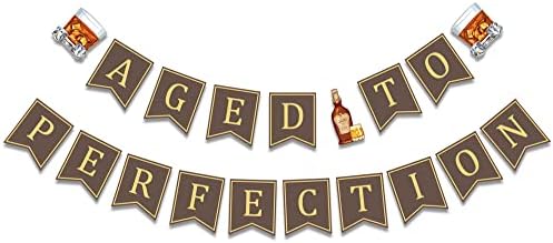 Banner de aniversário de idade com perfeição, Whisky Inspired Bday Party Decoration, 30º 40º 50º Aniversário