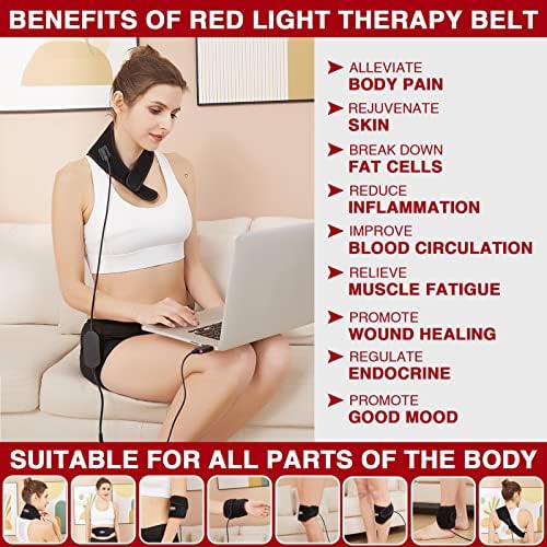 Terapia de luz vermelha e infravermelha para pescoço, 32pcs 660nm LED LED RED LIGH E 850NM LIGHT LIGH