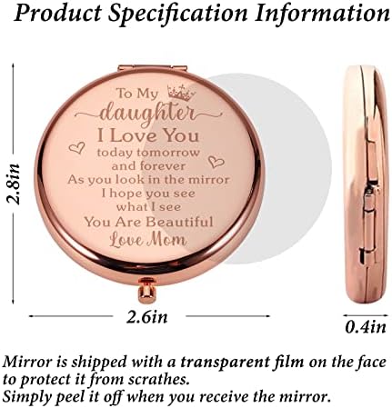 Presente da filha da mãe, espelho compacto de ouro rosa para mulheres, mini presentes de graduação no