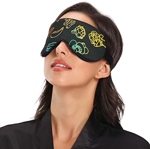 Máscara de olho do sono unissex-vegetarianismo noturna máscara de dormir confortável