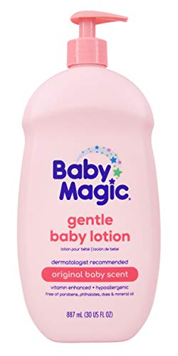 Loção de bebê mágica do bebê com perfume de bebê original, Camellia Oil & Marshmallow Root, 30 oz