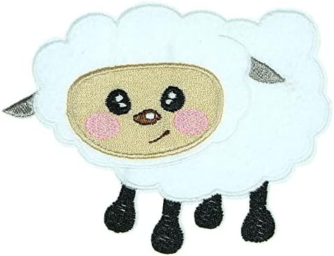 JPT - Animal de ovelha branca Lamb Wild Lambe Cute de desenho animado Appliques Ferro/Sew On Patches