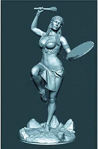 1/24 Antigo kit de modelo de resina de resina Tribal Female Warrior Model, sem montagem e sem pintura,