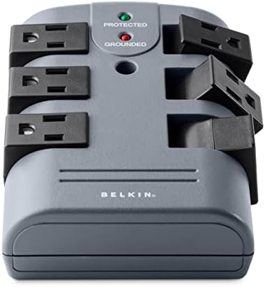 Belkin 6 outlet Pivot -Plug Surge Protector W/Montagem de parede - Protetor de Ideal e Surge W/8 Rotativo