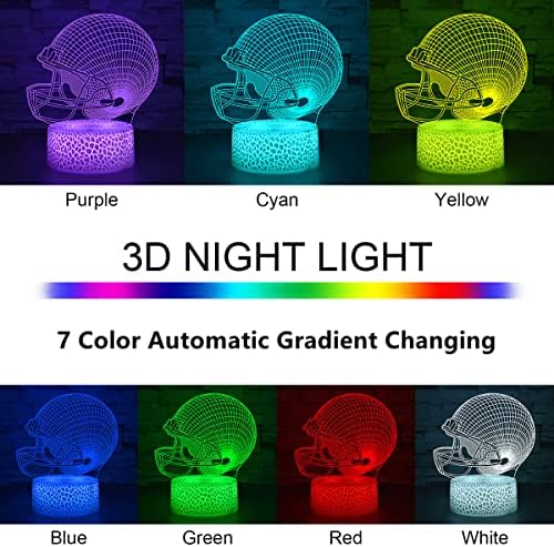 7 Cores 3D Ilusão Lâmpada leve Mudança gradual Auto 3d Night Light | Lâmpada de mesa de decoração