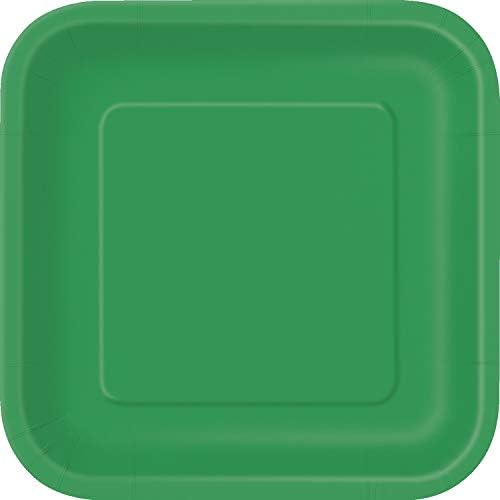 Placas de papel de sobremesa quadrada - 7 , Emerald Green, 16 PCs