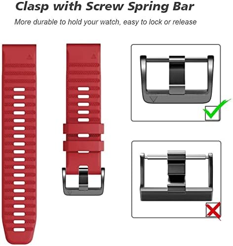 Svapo 5pcs 26 mm strap de banda de relógios rápida para Garmin Fenix ​​7 7x 7s 6x Pro Watch EasyFit Wrist