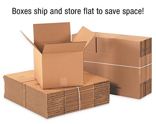 Caixa EUA 16 x 16 x 4 Caixas de papelão corrugadas, plana de 16 L x 16 W x 4 H, pacote de 25 | envio, embalagem,