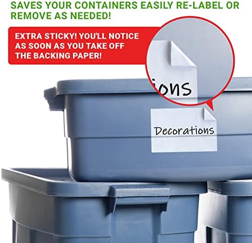 Bagunça grande rótulos de lixeiras para caixas de armazenamento Bin rótulos - etiquetas de despensa -
