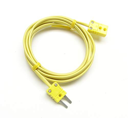 Fio de cabo de extensão de termopar do tipo K com mini-mini tipo K conectores de termopar 3 pés de comprimento