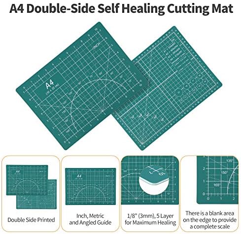 Conjunto de cortadores rotativos, 42pcs kit de esteira de corte auto -cura - cortador de tecido rotativo de 45 mm