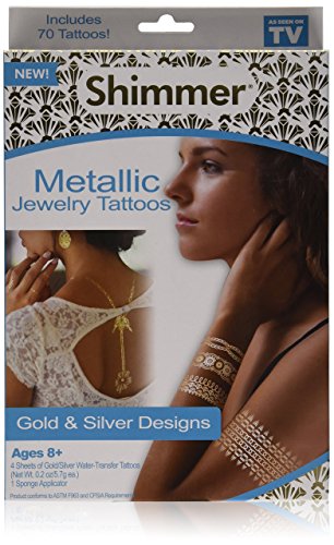 Como visto na TV Shimmer Metallic Jewelry Tattoos