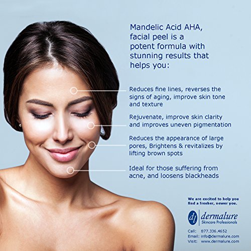 Ácido mandélico 40% aha alfa hidroxi peel força médica usada para rosácea, acne cística, cravos, poros, whiteheads,