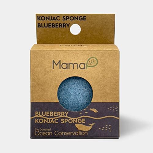 Blueberry Konjac Face and Body Sponge - Esfoliador de limpeza suave - reduz a inflamação - com