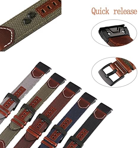 Houcy liberação rápida cinta de relógio de couro para Garmin Fenix ​​6 6x Pro Easy Fit Strap para Garmin Fenix
