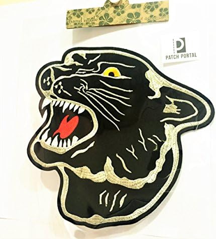 Pantetal de patch Pantera preta de ferro bordado de 8 polegadas em apliques de bordado de tigre