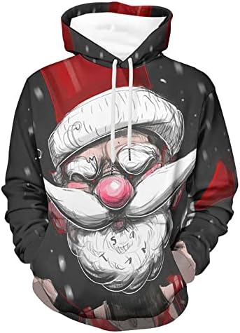 Vodmxygg Christmas Sweothirts Mulheres de manga comprida estampa sola com capuz com capuz alto de colarinho