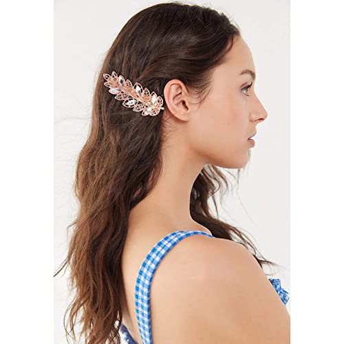 Casoty 4pcs metal barretas francesas design shiestone flor pinos de cabelo de luxo ametha de