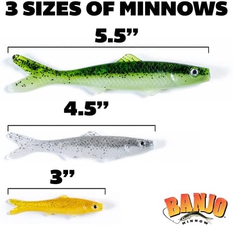 Banjo Minnow Kit de 102 peças + isca realista para todos os peixes + material durável que pega peixe