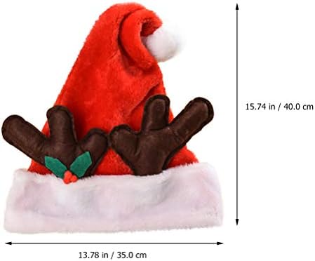 Soimiss 1pc Christmas Antler Ornament Hat Adorable Plush Hat Hat Party Cheeddress Supply