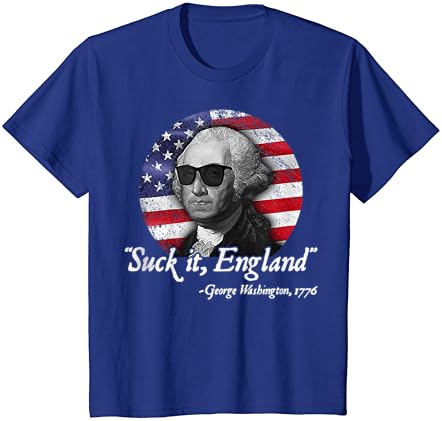 Suck-it Inglaterra engraçada 4 de julho George Washington 1776 T-shirt
