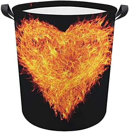 FODUODUO RAPATILHA CESça de fogo do amor Coração de lavanderia cesto com punhetas cesto dobrável