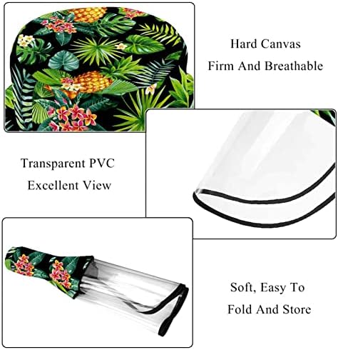 Chapéu de proteção adulto com escudo facial, chapéu de pescador anti -sun tap, flor de abacaxi de palmeira