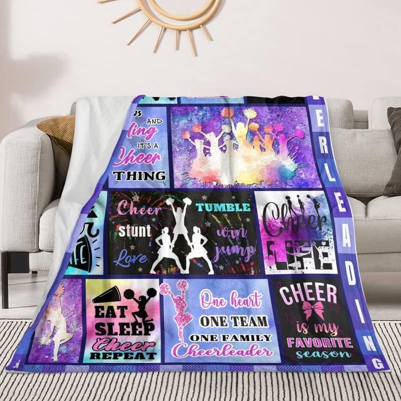 NVDOXSA Cheerleader Blanket Gifts For Girls - Cheer Greatply Gifts For Adolesce