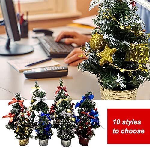 Weimay 2pcs Artificial Natal Tree Mini Christmas Tree Cabtop Green Christmas Tree Ornamentos para a