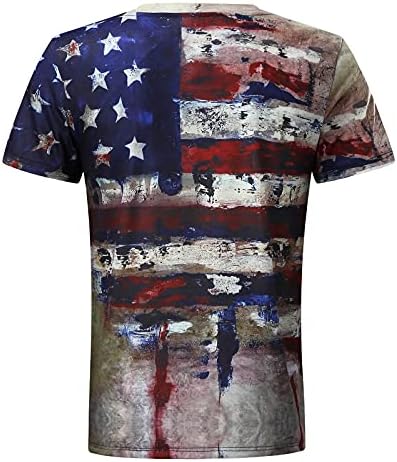 XXBR MEN's Independence Day T-shirts Sports Sports American Bandle Tee curta Manga curta Estrelas de camiseta