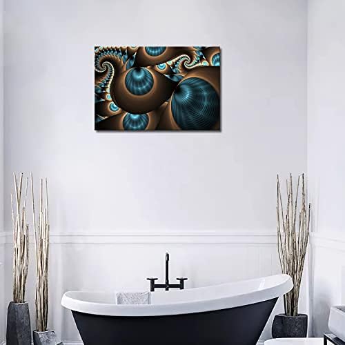Primeira arte da parede - abstrato marrom azul marrom como vários buracos pintando a imagem da imagem impressão