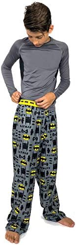 Calças de pijama de flanela do menino Batman